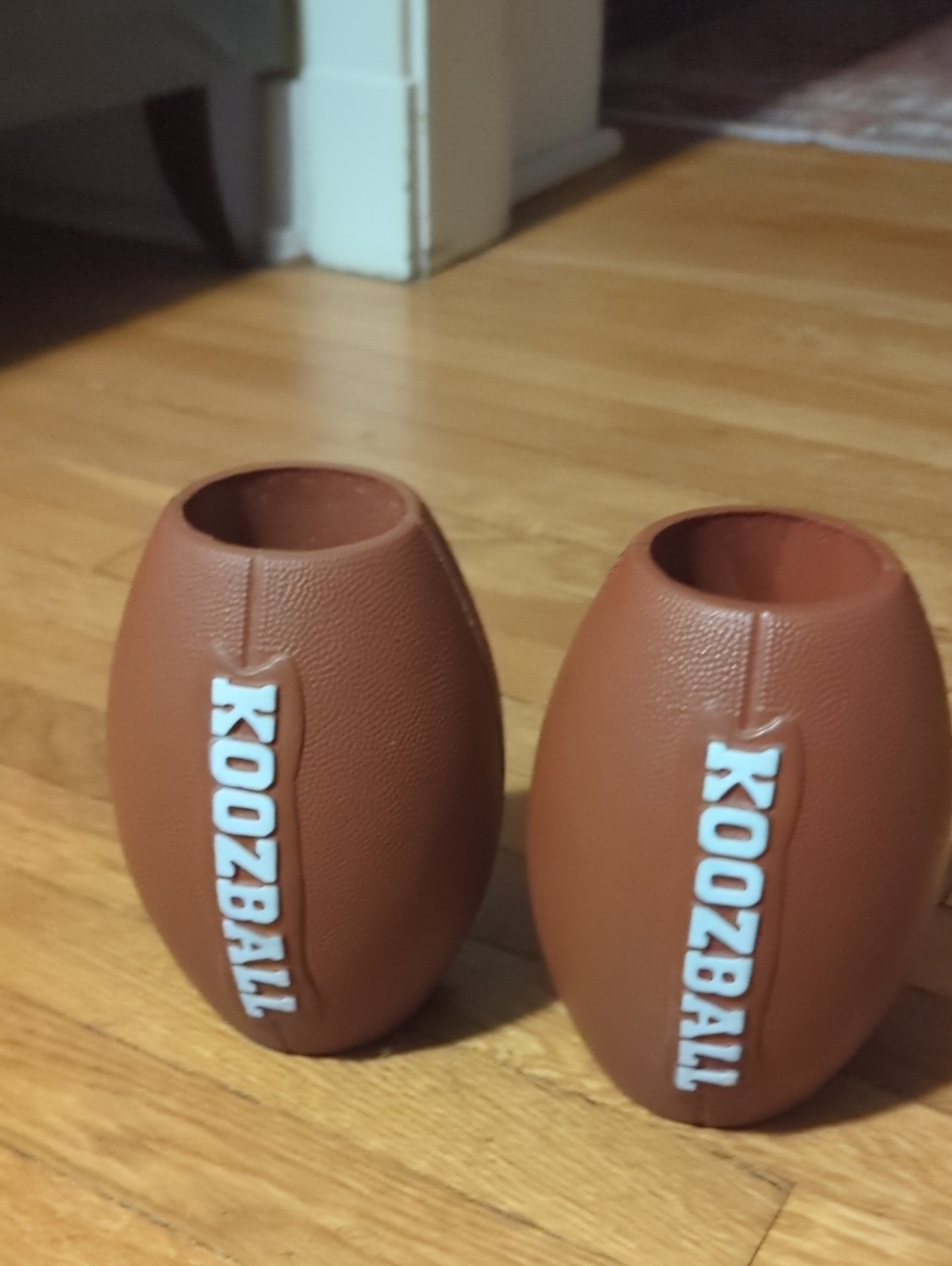 Pair Of Koozball Football Drink Koozies Tailgate In style